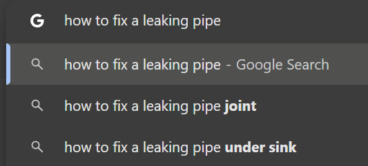 a screenshot of a google search with information intent 
